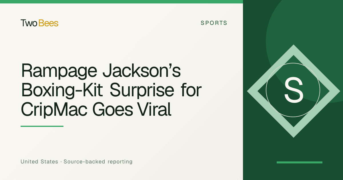 Editorial illustration for Rampage Jackson’s Boxing-Kit Surprise for CripMac Goes Viral