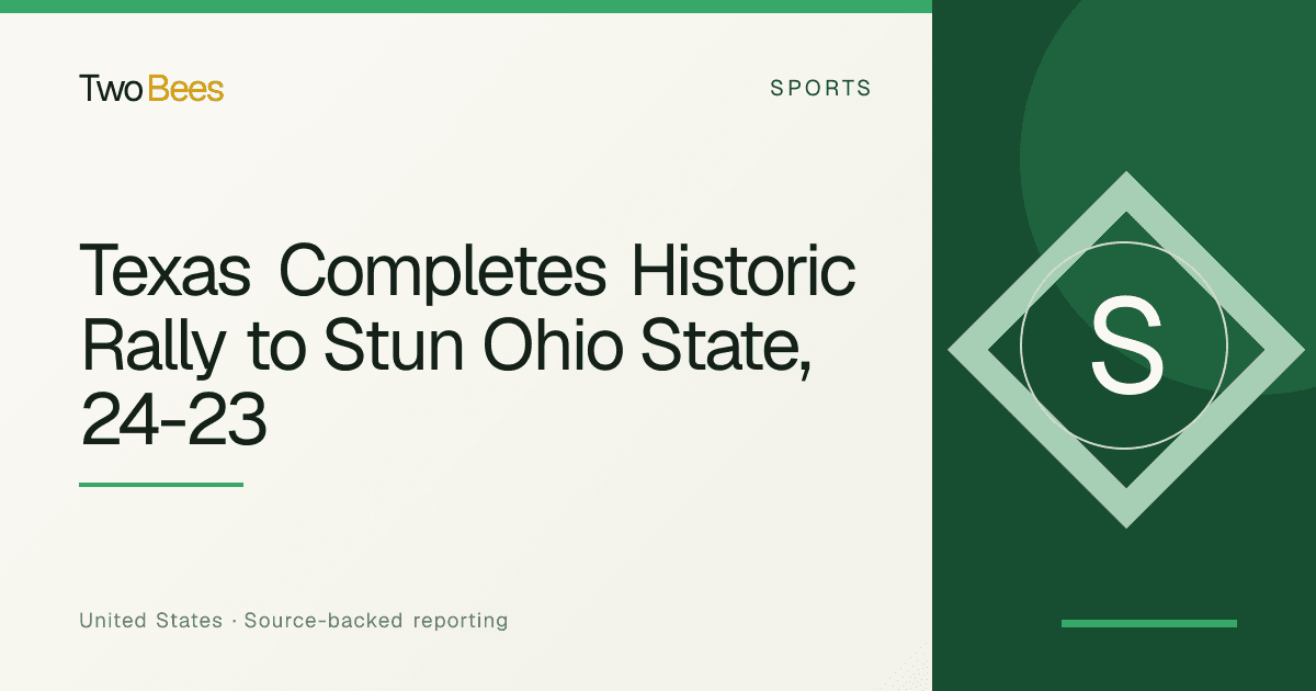 Editorial illustration for Texas Completes Historic Rally to Stun Ohio State, 24-23