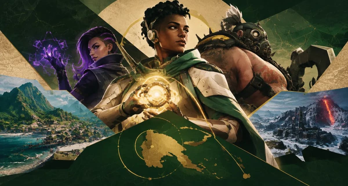 AI-generated editorial illustration about Overwatch Season 5 launches with Doctrine and major hero reworks