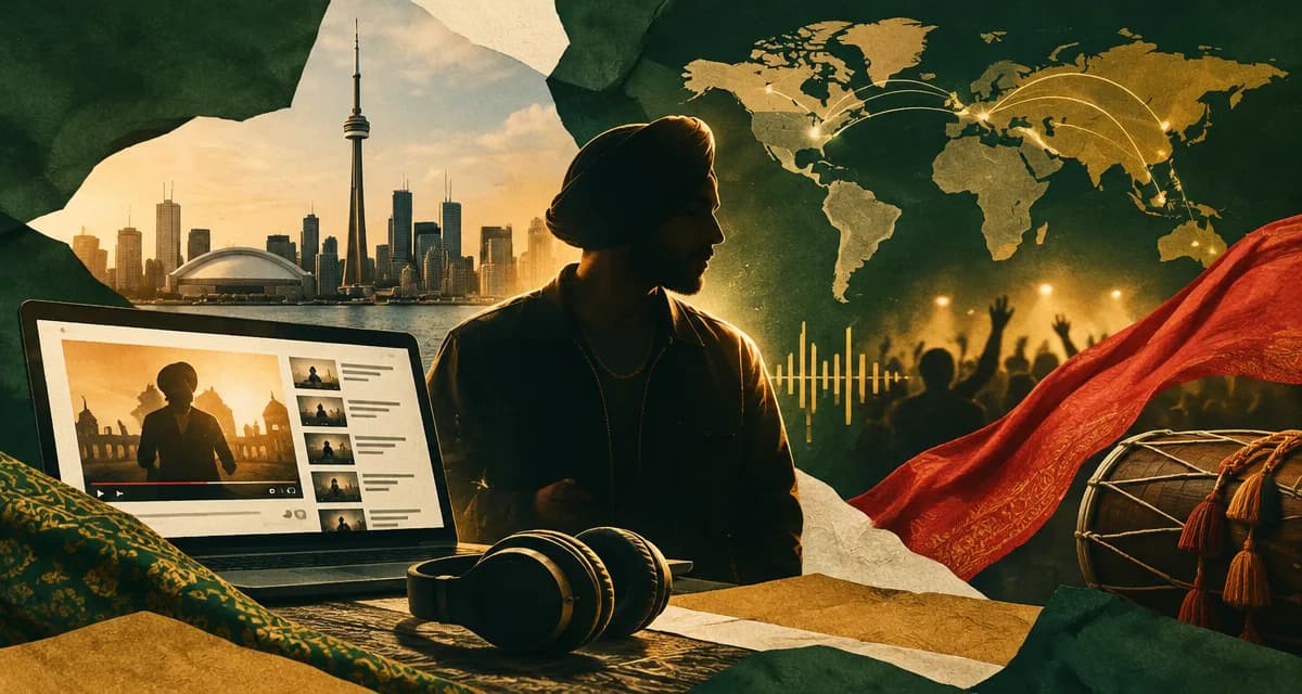 AI-generated editorial illustration about Nijjar’s “Bari” gains early momentum in Canada